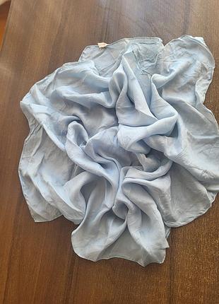 Натуральна шовкова хустка reine seide 70×70 см, ніжно-блакитна