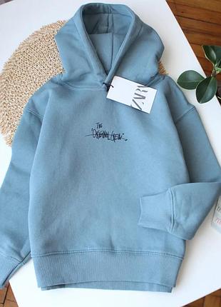Стильное утепленное худи с надписью zara 6 лет
