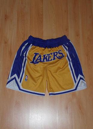 Спортивные шорты los angeles lakers nba basketball dry yellow short training under era nb original s-m-l nike x jordan