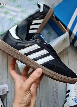 Стильні кросівки adidas samba black white