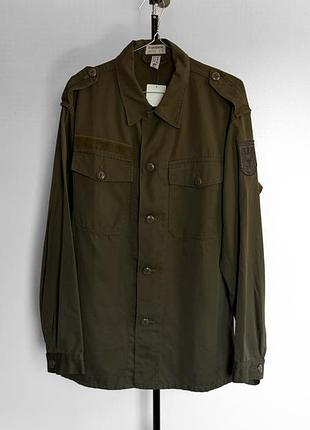 Вінтажна військова сорочка-куртка vintage austrian army military field shirt jacket olive green 1996