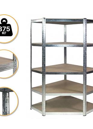 Стелаж кутовий leobro premium 180 х 90 х 40 см, 175 кг/полка, 5 полиць (lb-r123)