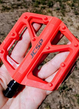 Педали педалі jcsp nylon 2 подшипника 20 шипов нейлоновые оранжево-красные