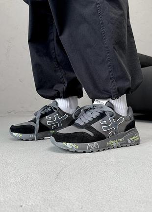 😍 женские кроссовки premiata mick black/grey