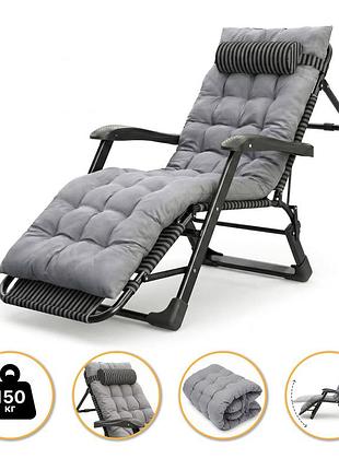 Розкладне крісло ліжко з подушкою leobro black (lb-1141)