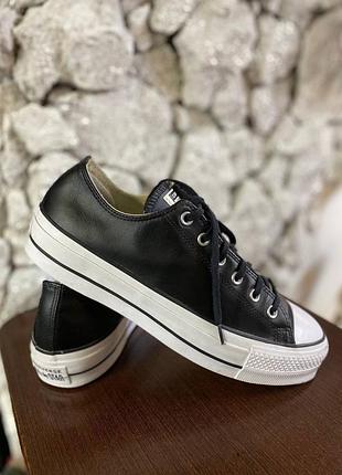 Кеди converse  chuck taylor all star lift виконані з преміум шкіри