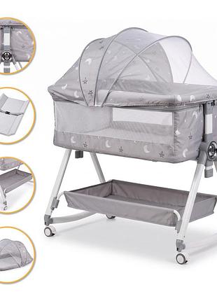 Детская кроватка-трансформер leobro smart crib pro 5в1 серая (lb-1136)
