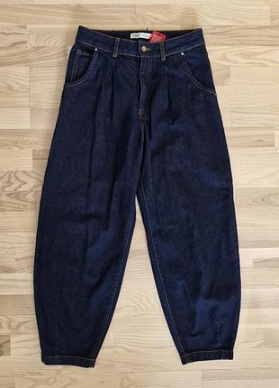 Трендові темно-сині джинси-балони zara (balloon / baggy fit) у чудовому стані