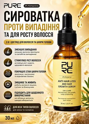 Сыворотка против выпадения и для роста волос purc pure 2% kopyrrol 30мл — уход за кожей головы