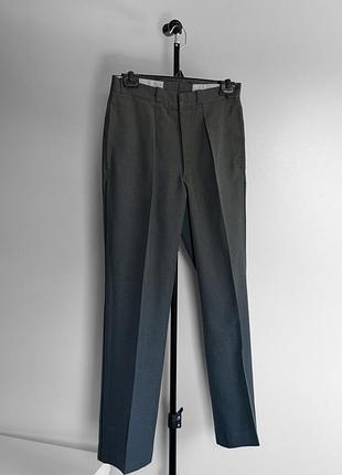 Брюки vintage mens grey wool blend trousers pleated dress military pants button fly