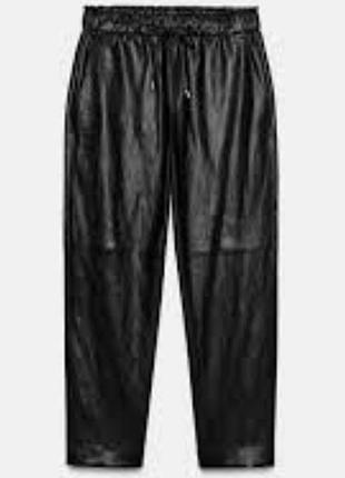 Брюки zara из экокожи женские размер xl