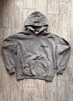 Чоловіче оверсайз худі essentials fear of god (сіре / оригінал)