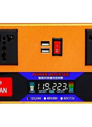 Преобразователь напряжения с 12v 24v→220v 3500w lcd smart мощный инвертор для
