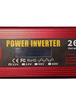Преобразователь напряжения 12v→220v 2600w чистый синус lcd дисплей