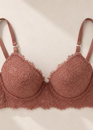 Бюстгальтер aerie 34b / 75b мереживний, бежево-пудровий
