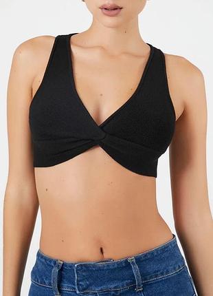 Топ жіночий безшовний в рубчик dunnes xs-s чорний