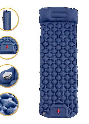 Надувний похідний килимок матрац leobro air mat 190 x 60 см blue (lb-1096) надувний похідний килимок матрац leobro air mat 190 x 60