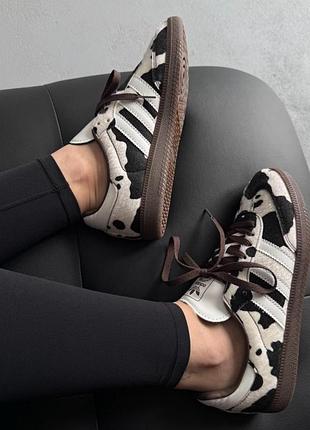 Adidas samba og cow print dark brown/white