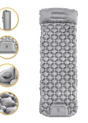 Надувний похідний килимок матрац leobro air mat 190 x 60 см grey (lb-1094) надувний похідний килимок матрац leobro air mat 190 x 60