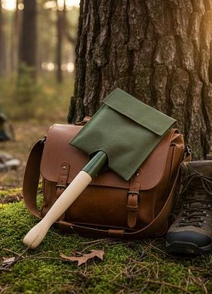 Мала піхотна саперна лопата хакі в чохлі м&м вид 2 olive green хакі (214507)