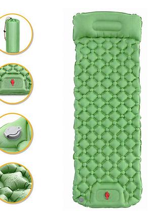 Надувний похідний килимок матрац leobro air mat 190 x 60 см green (lb-1095)