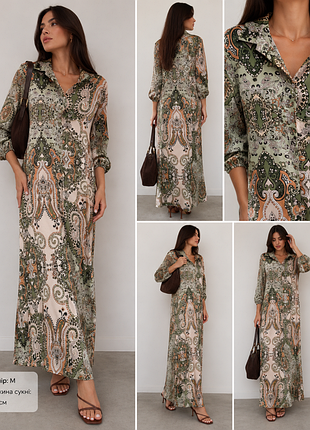 Длинное платье-рубашка с принтом пейсли (турецкий огурец) italy dk chic boutique m/l