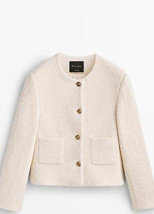 Пиджак, жакет молочного цвета massimo dutti