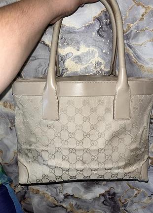 Gucci gg canvas — вінтажна сумка made in italy, натуральна шкіра