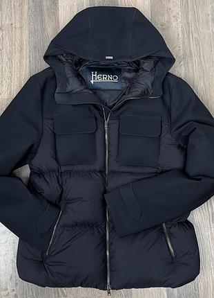 Herno double textile bomber оригінальна чоловіча куртка пух р. 48
