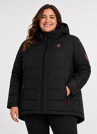 Куртка зимняя короткая женская geographical norway aurelien 068 xxl черная с розовым (12346024-1)