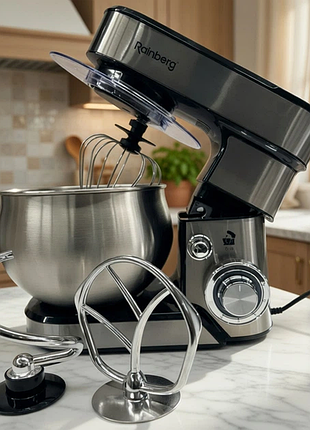 Планетарный миксер-тестомис на 5 литров с насадками rainberg 3800w