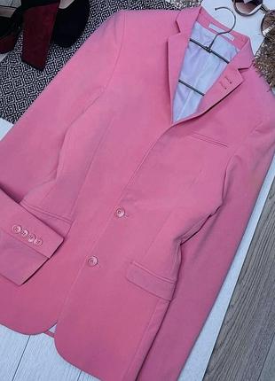 Новий приталений піджак asos xs рожевий піджак подовжений жіночий піджак маленького розміру