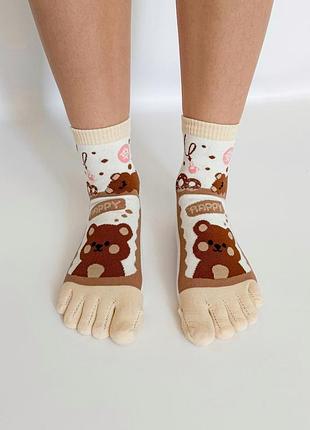 Носки с пальцами женские happy bear apmi 36-39 бежевый