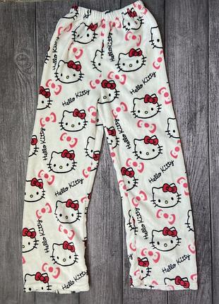 Плюшеві піжамні штани hello kitty