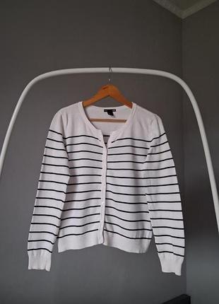 Кардиган жіночий на гудзиках смугастий h&m бавовняний