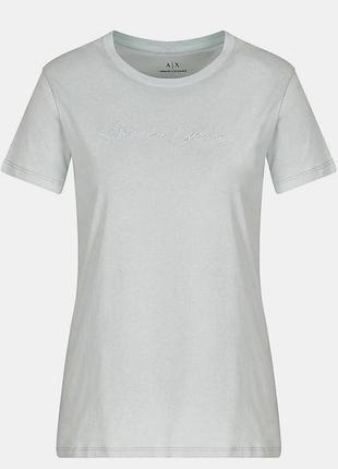 Нова футболка armani exchange l вишивка signature logo