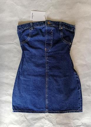 Деним платье бандо pull and bear