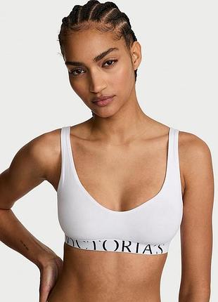 Бюстгальтер бралет cotton exploded logo unlined plugne bralette victoria’s secret оригінал