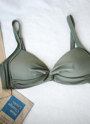 Оливковый хаки. лиф верх от купальника primark р. uk 12 - чашка b-c под грудью 80 - 90см