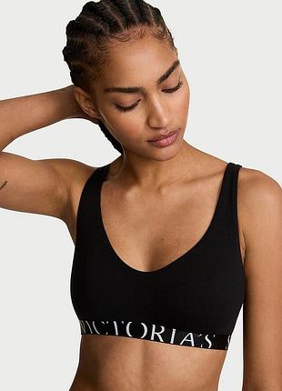 Бюстгальтер бралет cotton exploded logo unlined plugne bralette victoria’s secret оригінал
