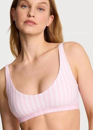 Бюстгальтер бралет cotton exploded logo unlined plugne bralette victoria’s secret оригінал