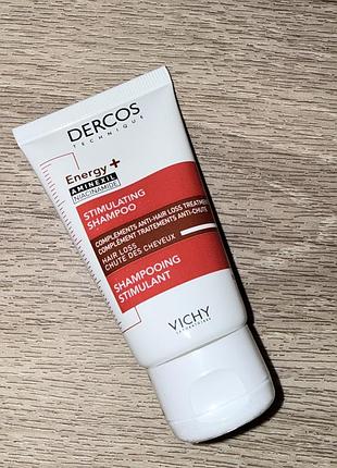Новый шампунь против выпадения волос vichy dercos energy+ 50 мл (аминексил и ниацинамид)