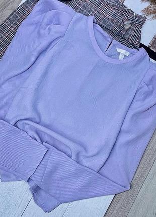 Нова літня блуза h&m xl лавандова блуза пряма блуза з об’ємними рукавами