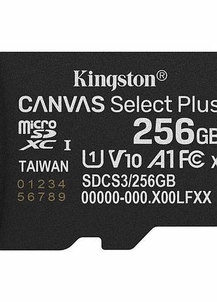 Карта пам'яті microsdxc (uhs-1) kingston canvas select plus gen3 256gb class 10 а1 (r-150mb/s)