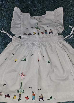 Хлопковое платье с ручной вышивкой для девочек bebe boubou