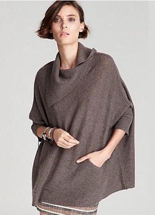 Кашемировый свитер-пончо aqua cashmere (размер xs-s, оверсайз)
