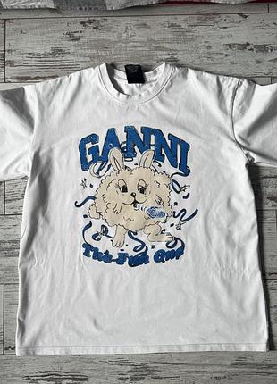 Футболка ganni з принтом