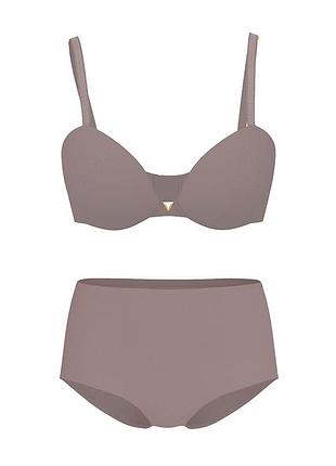 Бесшовный комплект белья victoria's secret бюст push-up и трусики брифы