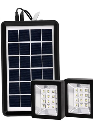 Портативная солнечная система ep-05 6v3w с литиевой батареей, двумя led лампами