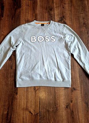 Мужская уникальная кофта свитшот hugo boss с большим лого оригинал